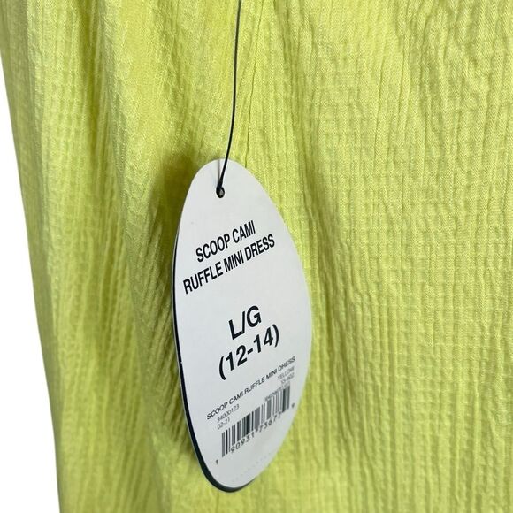 Scoop Lime Green/Yellow Sleeveless Ruffle Dress, Size L, NWT - Picture 4 of 9